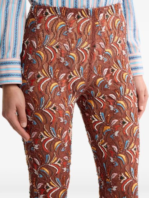 ETRO lace-detail trousers - Brown