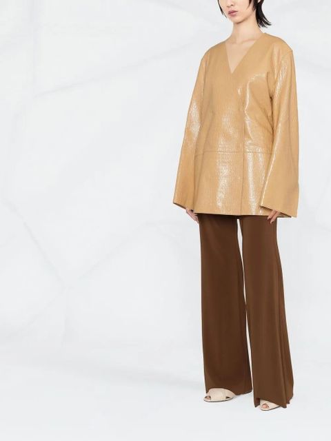 TOTEME crocodile-embossed single-breasted blazer - Neutrals