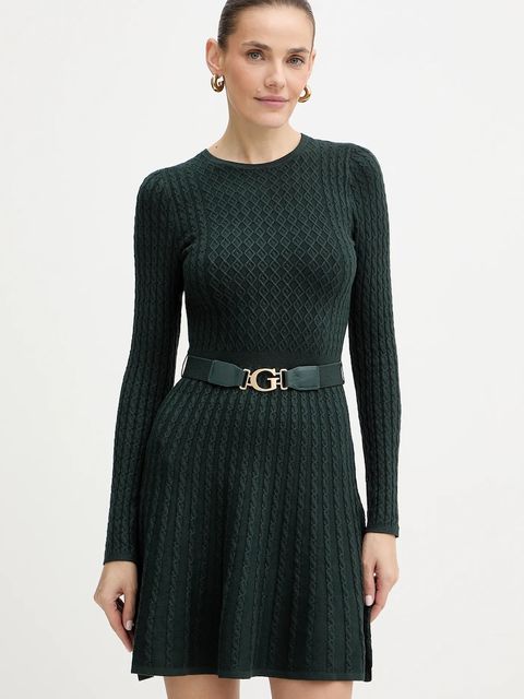 Guess sukienka HANA kolor zielony mini dopasowana W5BK68 Z2YJ2 - zdjęcie produktu nr 1