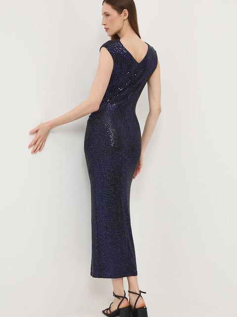 Medicine sukienka kolor granatowy maxi dopasowana