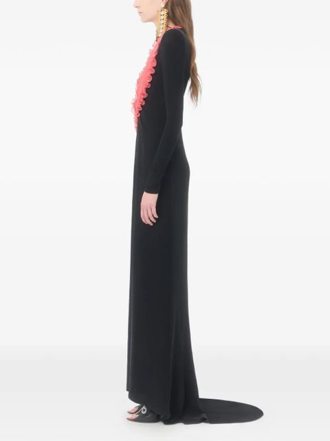 Valentino Garavani embroidered cady couture gown - Black