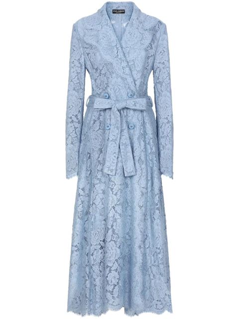 Dolce & Gabbana DNA cordonetto-lace trench coat - Blue - zdjęcie produktu nr 1