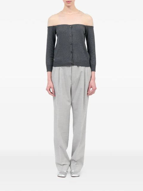 MM6 Maison Margiela sheer knit cardigan - Grey - zdjęcie produktu nr 2