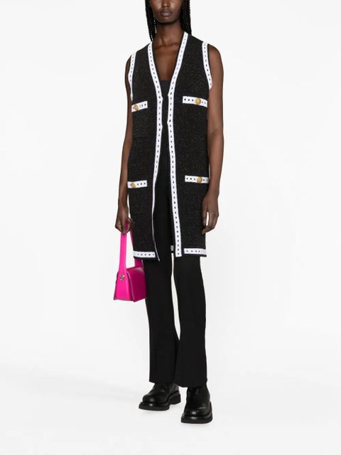 Balmain V-neck contrasting-border cardigan - Black - zdjęcie produktu nr 2