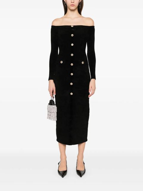 Self-Portrait chenille knit maxi dress - Black