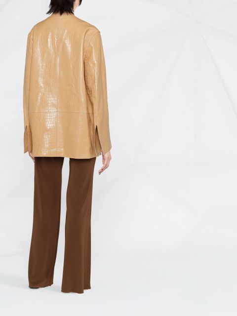 TOTEME crocodile-embossed single-breasted blazer - Neutrals