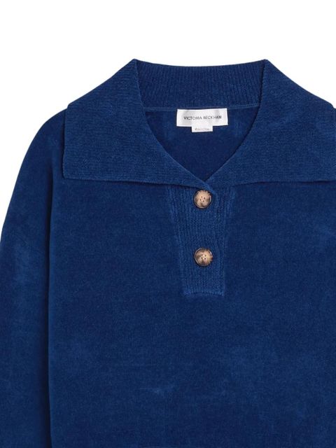 Victoria Beckham long-sleeves polo shirt - Blue - zdjęcie produktu nr 2