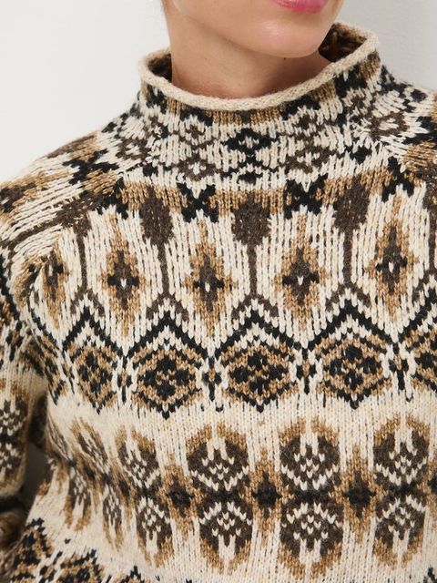 Medicine sweter z domieszką wełny damski kolor multicolor ciepły z półgolfem