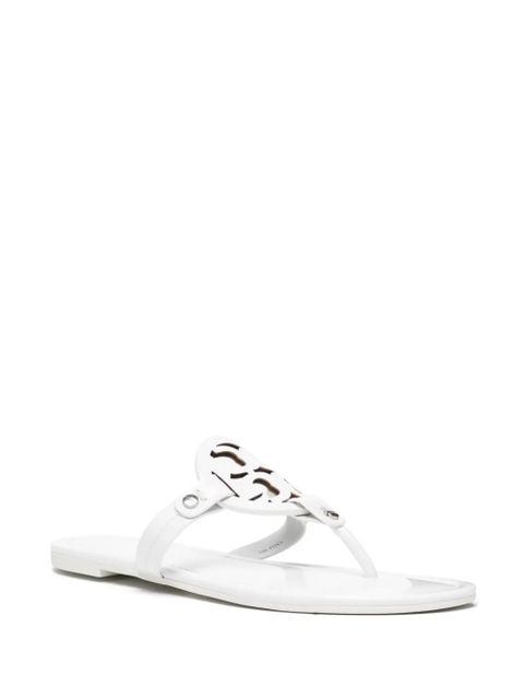 Tory Burch Miller cut-out leather flip-flops - White