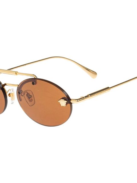 Versace Eyewear Medusa oval-frame sunglasses - Gold