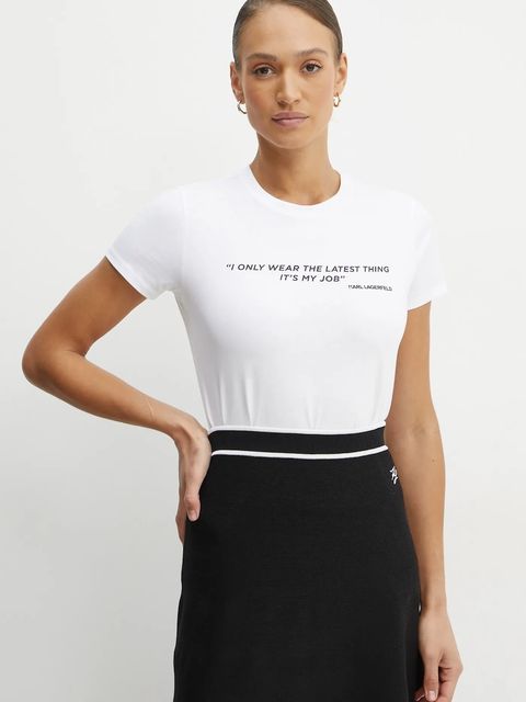 Karl Lagerfeld t-shirt bawełniany damski kolor biały A1W17068 - zdjęcie produktu nr 1