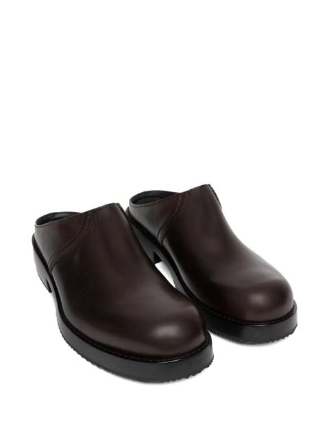 DRIES VAN NOTEN leather slip-on clogs - Brown - zdjęcie produktu nr 2