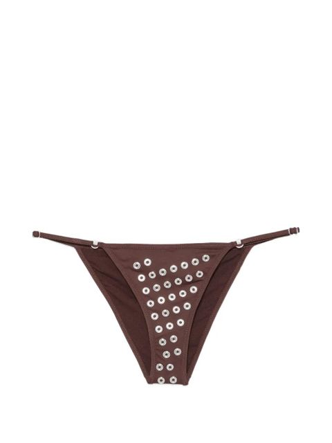 Gimaguas eyelet-embellished bikini bottoms - Brown - zdjęcie produktu nr 1