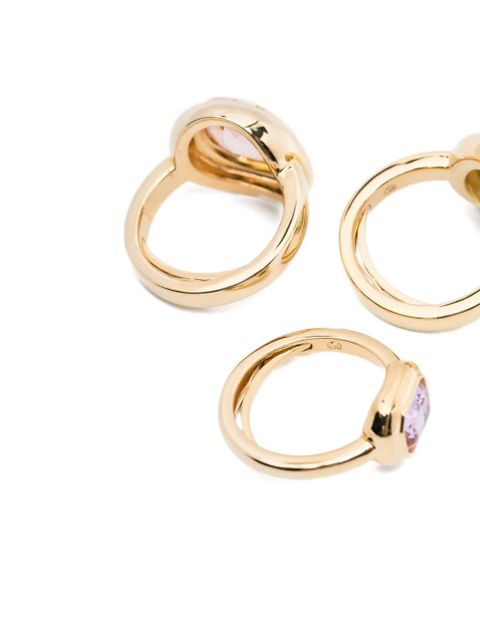 Swarovski Gema motif ring set (set of three) - Gold