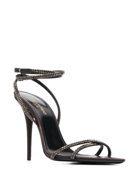 Saint Laurent Ava 105mm embellished sandals - Brown - zdjęcie produktu nr 2