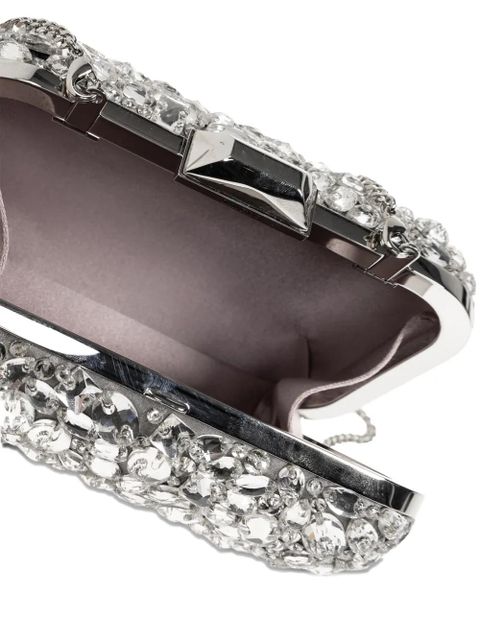 Jimmy Choo Cloud crystal-embellished clutch bag - Silver