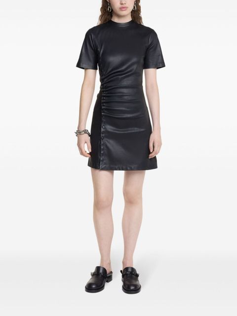 Rabanne ruched leather mini dress - Black - zdjęcie produktu nr 2