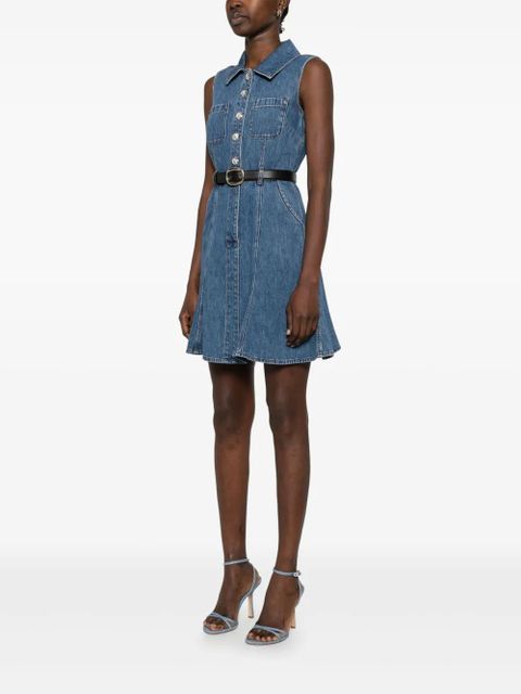 Self-Portrait sleeveless denim mini dress - Blue