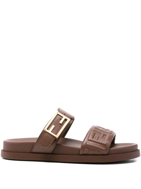 FENDI double-band flat sandals - Brown - zdjęcie produktu nr 1