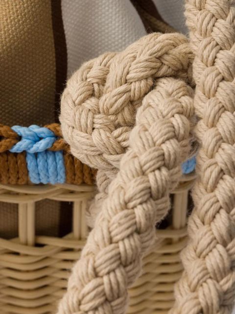 Prada mini Wicker bucket bag - Neutrals - zdjęcie produktu nr 2