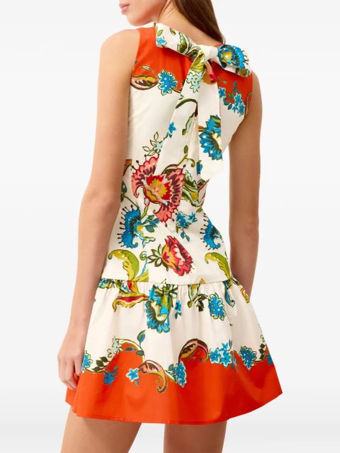 Marie Oliver Marilyn floral-print bow dress - Neutrals
