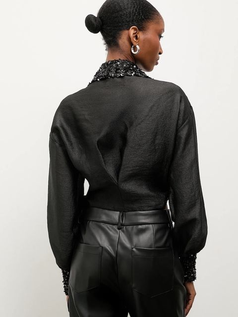 Answear.LAB bluzka damska kolor czarny z aplikacją - zdjęcie produktu nr 2