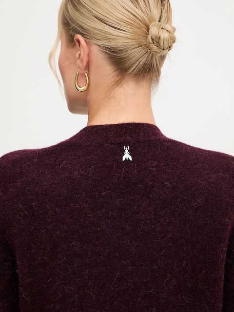 Patrizia Pepe kardigan z dodatkiem alpaki damski kolor bordowy 2K0323 K293