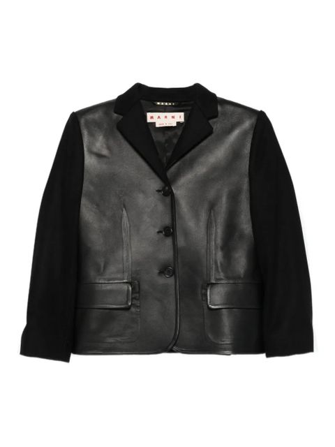 Marni leather-paneled wool jacket - Black - zdjęcie produktu nr 1