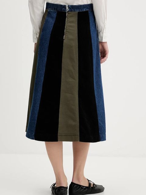 Desigual spódnica PATCHES kolor granatowy midi rozkloszowana 25WWFW08