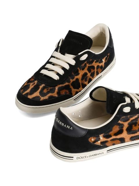 Dolce & Gabbana Saint Tropez leo-print light sneakers - Brown