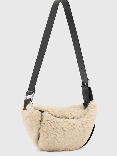 AllSaints torebka wełniana LUNA kolor beżowy W220XD