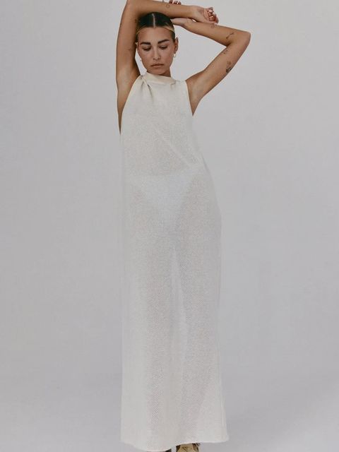 MUUV. sukienka LLARD kolor beżowy maxi prosta - zdjęcie produktu nr 1