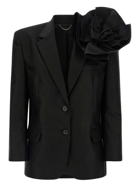 Magda Butrym flower-appliqué single-breasted blazer - Black - zdjęcie produktu nr 2