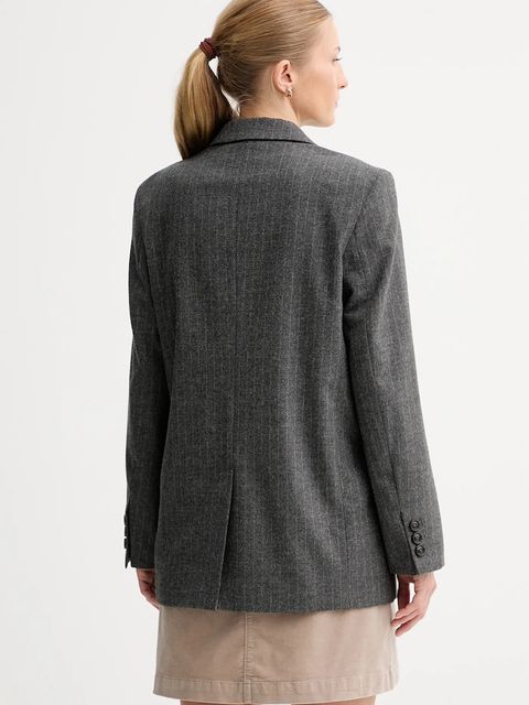 Marc O'Polo marynarka z dodatkiem wełny kolor szary dwurzędowa wzorzysta 510023780031