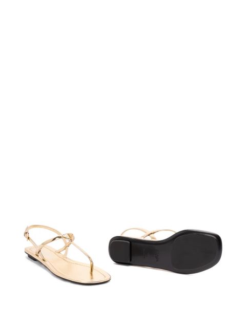 Prada leather buckle strap sandals - Gold
