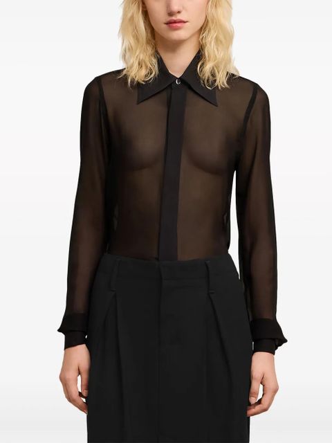 AMI Paris sheer silk shirt - Black