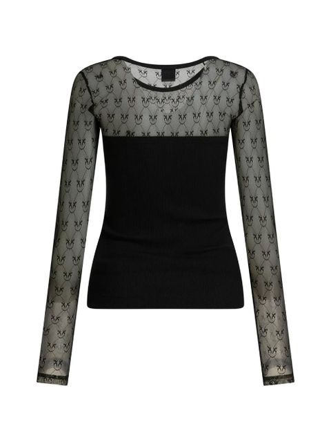 PINKO patterned long-sleeve T-shirt - Black - zdjęcie produktu nr 2