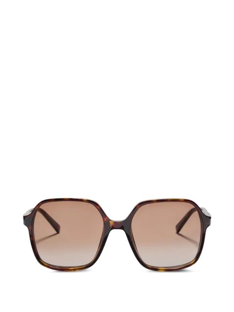Valentino Garavani rectangular acetate sunglasses - Brown - zdjęcie produktu nr 1