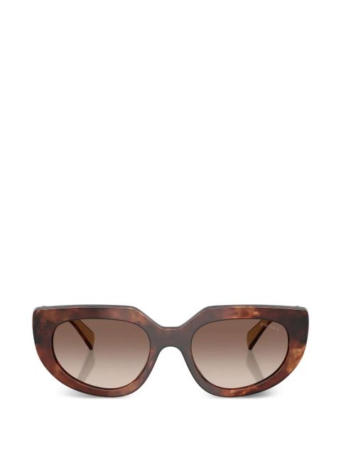 Prada Eyewear patterned geometric sunglasses - Brown - zdjęcie produktu nr 1
