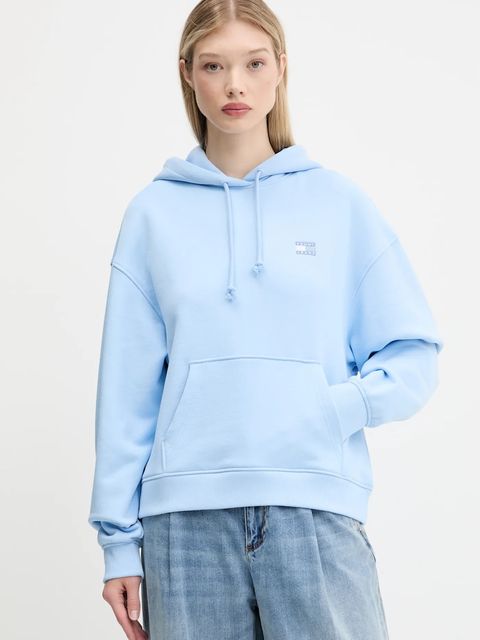Tommy Jeans bluza bawełniana damska kolor niebieski z kapturem DW0DW19414 - zdjęcie produktu nr 1