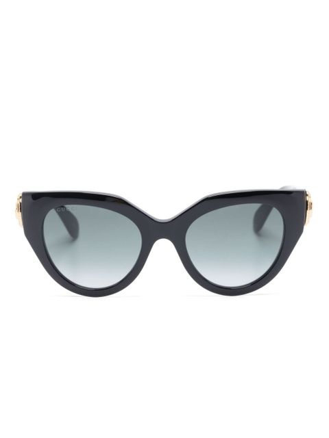 Gucci Eyewear logo-plaque cat eye-frame sunglasses - Black - zdjęcie produktu nr 1