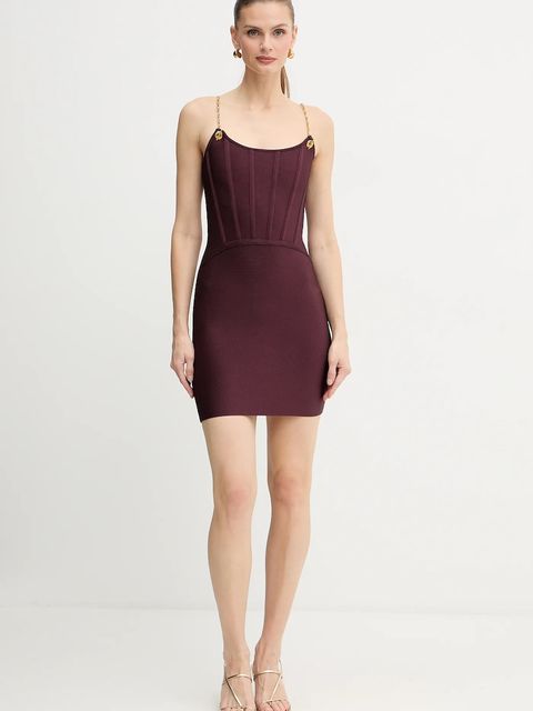 Marciano by Guess sukienka AISHA kolor bordowy mini dopasowana 5BGK09 5036Z - zdjęcie produktu nr 2