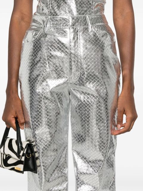 ROTATE BIRGER CHRISTENSEN braided straight-leg trousers - Grey