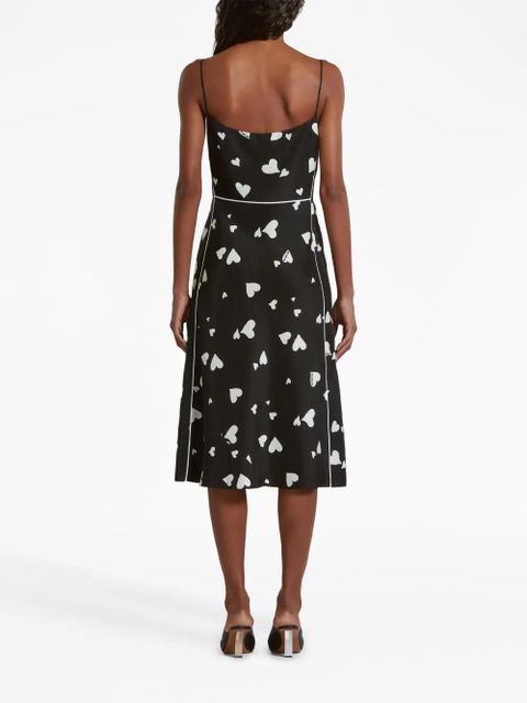 Marni Bunch of Hearts silk slip dress - Black