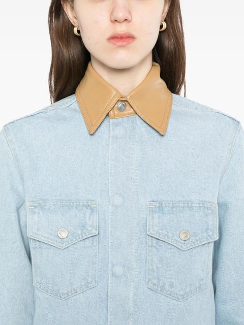 Nanushka exposed-seam cotton shirt - Blue
