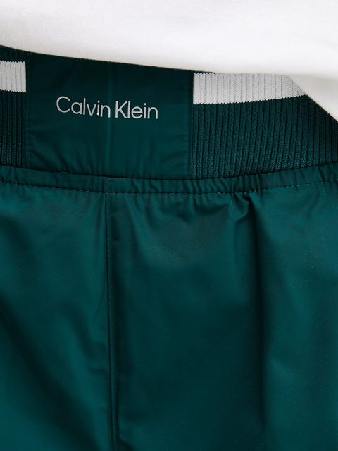 Calvin Klein Jeans spodnie damskie kolor zielony szerokie high waist LV044D609G