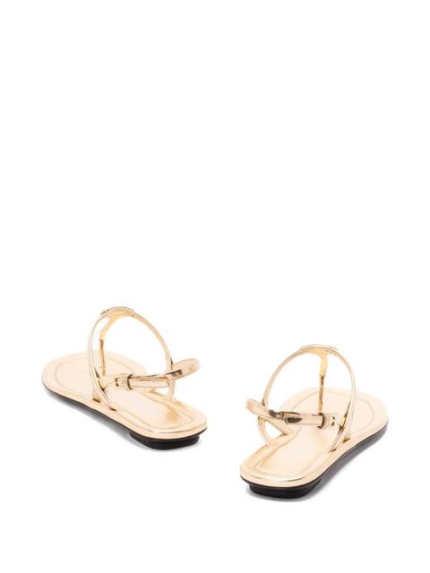 Prada leather buckle strap sandals - Gold