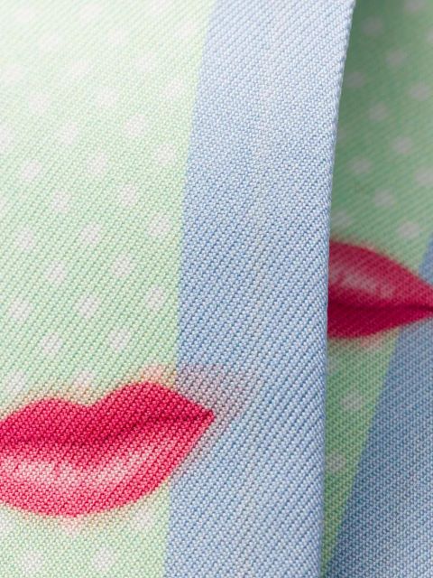 Prada Printed silk twill skinny scarf - Green