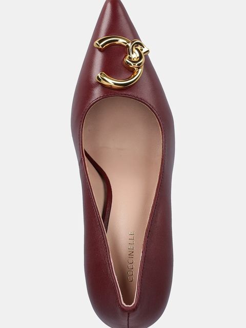 Coccinelle szpilki skórzane kolor bordowy E4 SB3 13 01 01 R52