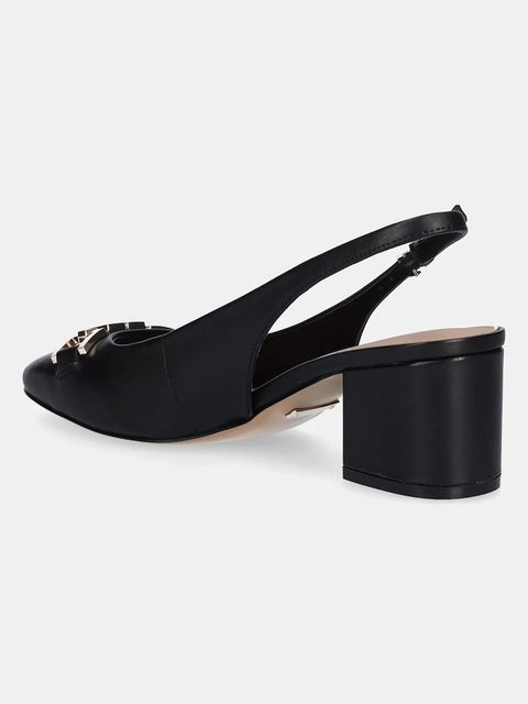 Guess czółenka skórzane CALIDE kolor czarny na słupku FLTCDE LEA05